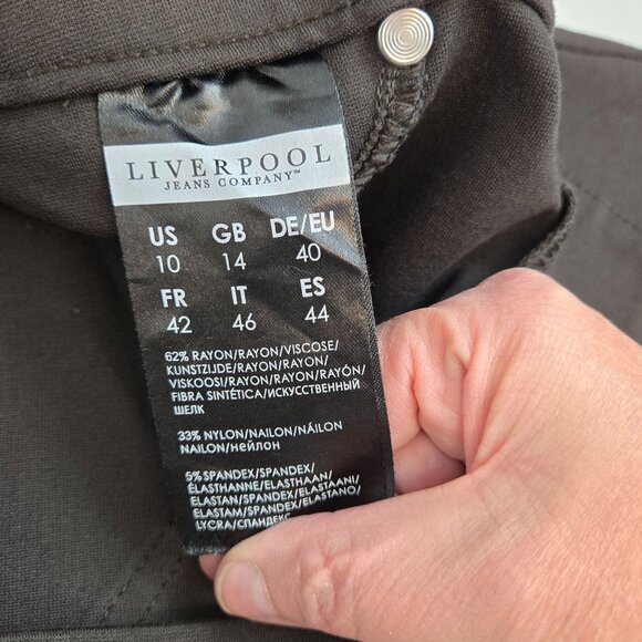 Womens Office Work Business Casual Basic Straight Leg Dark Brown Jeggings 10 - Picture 6 of 14